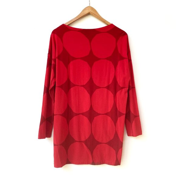 Marimekko x UNIQLO Womens Long Sleeve Red Dot Tunic Top Kivet Dropped Shoulder - Picture 4 of 10